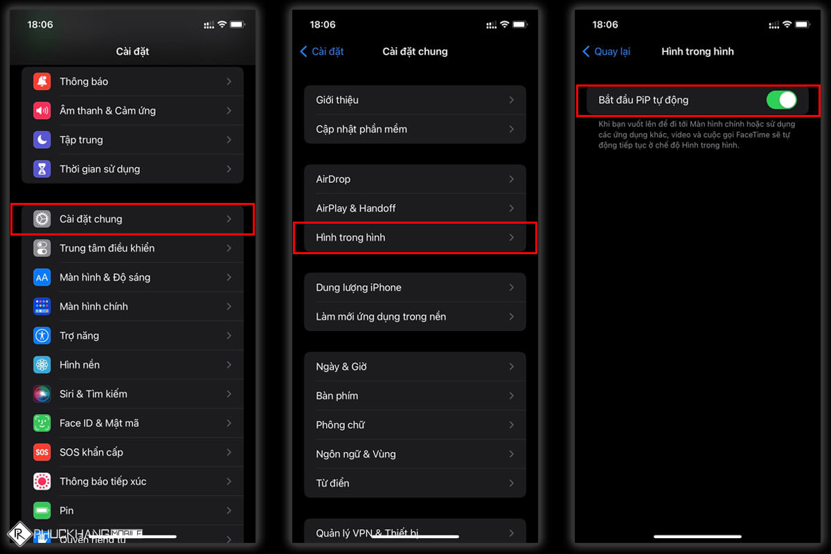 Bật PiP trên iPhone