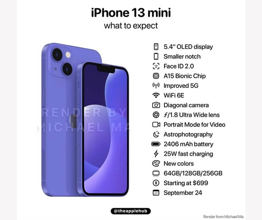 Dòng iPhone 13 series lộ toàn bộ thiết kế, cấu hình và giá bán trước thời điểm ra mắt - Hình 2
