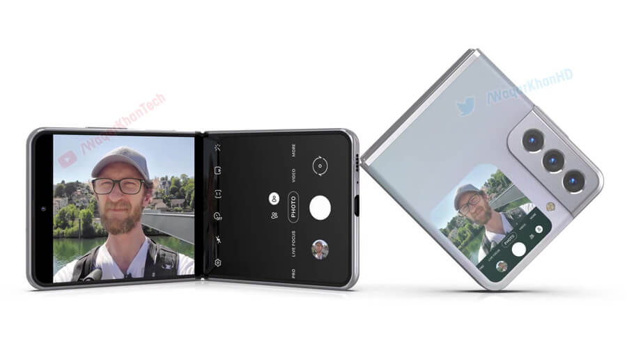 Galaxy Z Flip 3 cực đẹp trong concept mới, với màn hình phụ ở mặt sau và cụm camera hình 'chiếc lá' - Hình 3