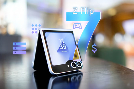 Galaxy Z Flip 7 lộ ảnh render với thiết kế tràn viền cực đỉnh