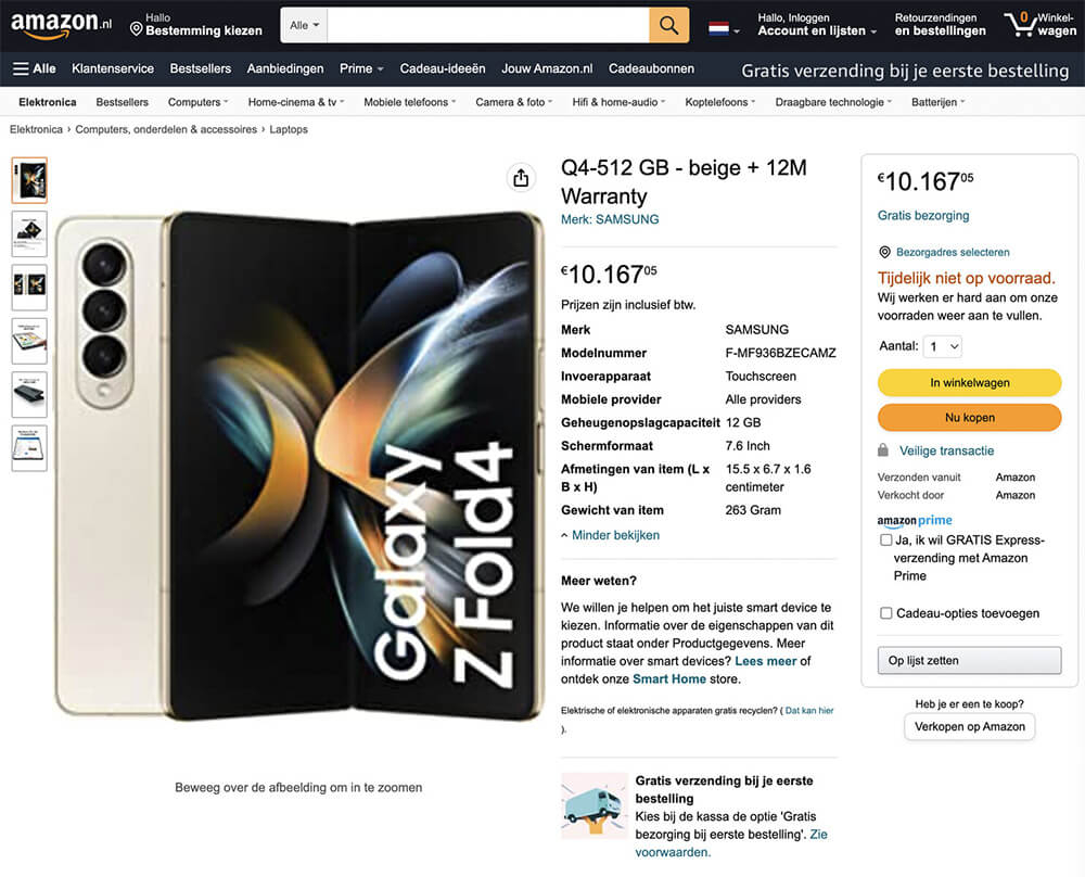Galaxy Z Fold thế hệ mới chính thức lộ diện trên trang mua sắm Amazon - Hình 2 Galaxy Z Fold thế hệ mới chính thức lộ diện trên trang mua sắm Amazon - Hình 2