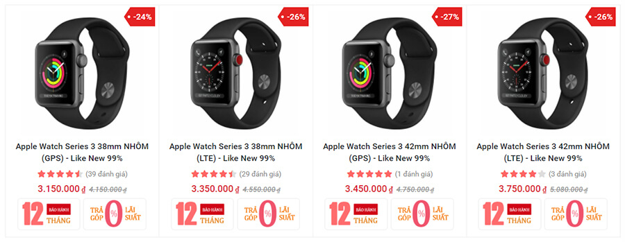 Mê Apple Watch nhất định không được bỏ qua những mẫu đồng hồ đang sale khủng này - Hình 1 Giá Apple Watch S3 cũ