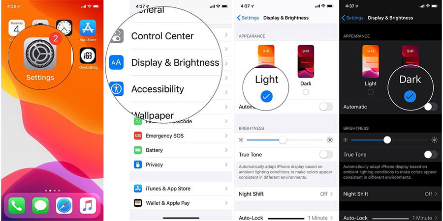 Hướng dẫn bật tính năng Dark Mode trên iOS 13 trong vòng 3 nốt nhạc - Hình 1 Hướng dẫn bật tính năng Dark Mode trên iOS 13 trong vòng 3 nốt nhạc - Hình 1