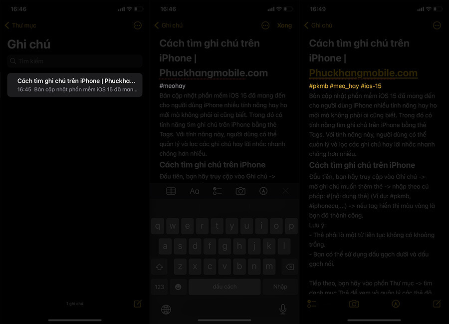 Hướng dẫn cách tìm ghi chú trên iPhone với thẻ Tags, một tính năng hay ho của iOS 15 - Hình 1 Hướng dẫn cách tìm ghi chú trên iPhone với thẻ Tags, một tính năng hay ho của iOS 15 - Hình 1