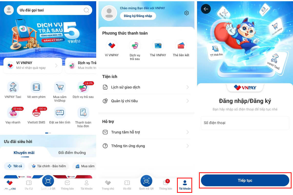 Hướng dẫn đăng ký tài khoản VNPAY trên điện thoại - Hình 1 Đăng ký tài khoản VNPAY