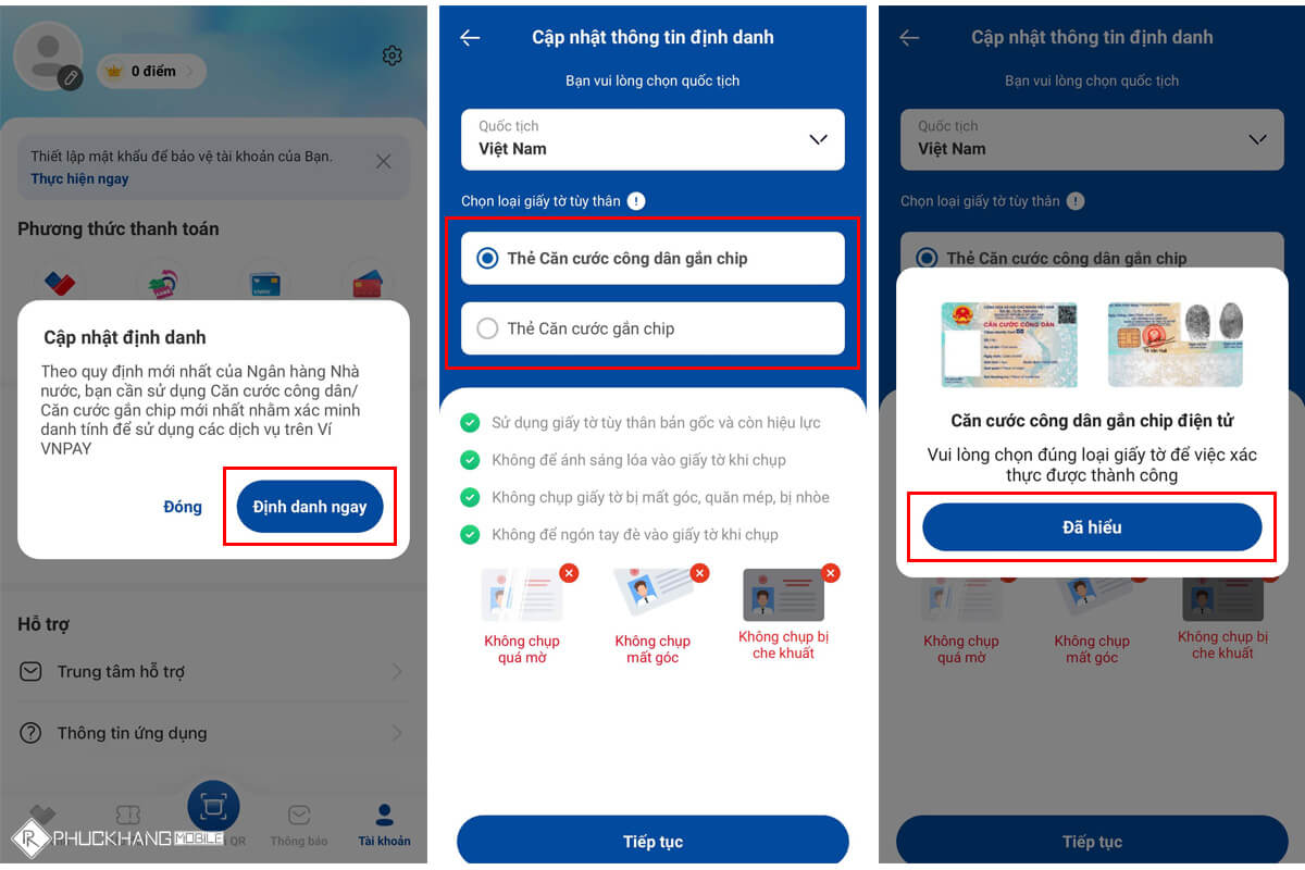 Cách xác thực tài khoản và liên kết ngân hàng với VNPAY - Hình 1 Hướng dẫn định danh tài khoản VNPAY - Hình 1