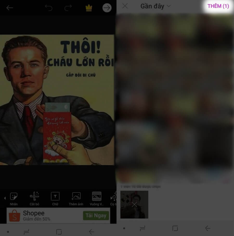 Hướng dẫn ghép ảnh "Thôi cháu lớn rồi... nhưng mà gấp đôi đi chú" làm Avatar Facebook cực kỳ độc đáo - Hình 3