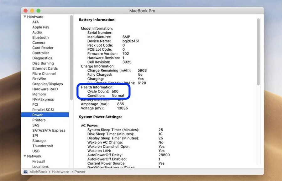 Hướng dẫn kiểm tra số lần sạc và tình trạng pin trên MacBook cũ - Hình 2