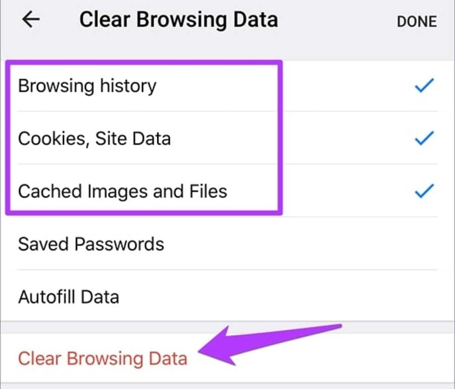 Xóa cache Xóa cache