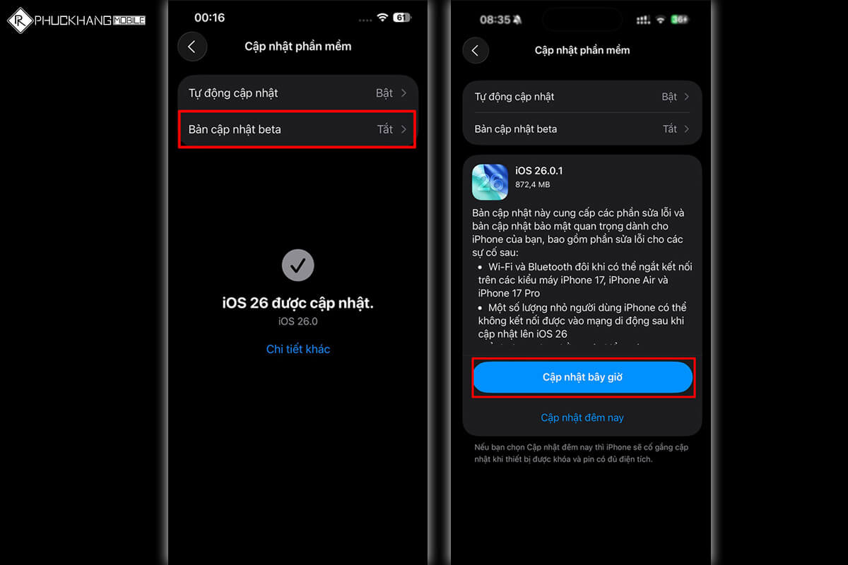 Cách cập nhật iOS 26.0.1: Bản vá lỗi quan trọng cho iPhone - Hình 3 iOS 26.0.1 beta