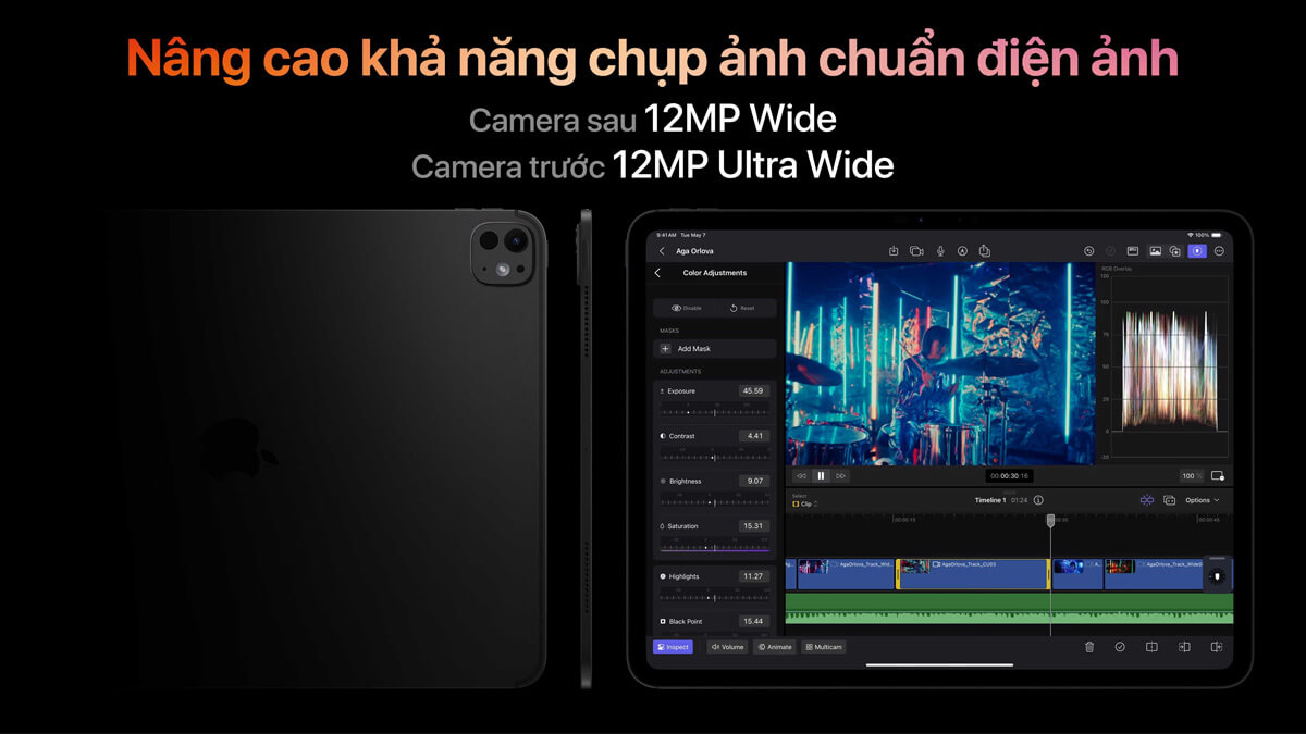 iPad Pro 11-inch 5G 2024 M4|512GB - Hình 5 Camera iPad Pro 2024 512GB