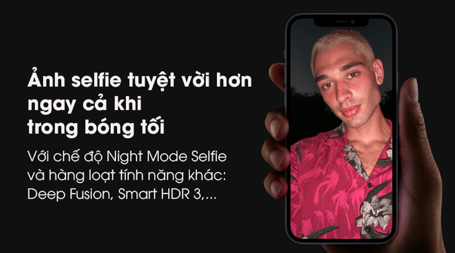Chụp ảnh selfie tuyệt vời hơn ngay cả trong bóng tối | iPhone 12 Mini 128GB.