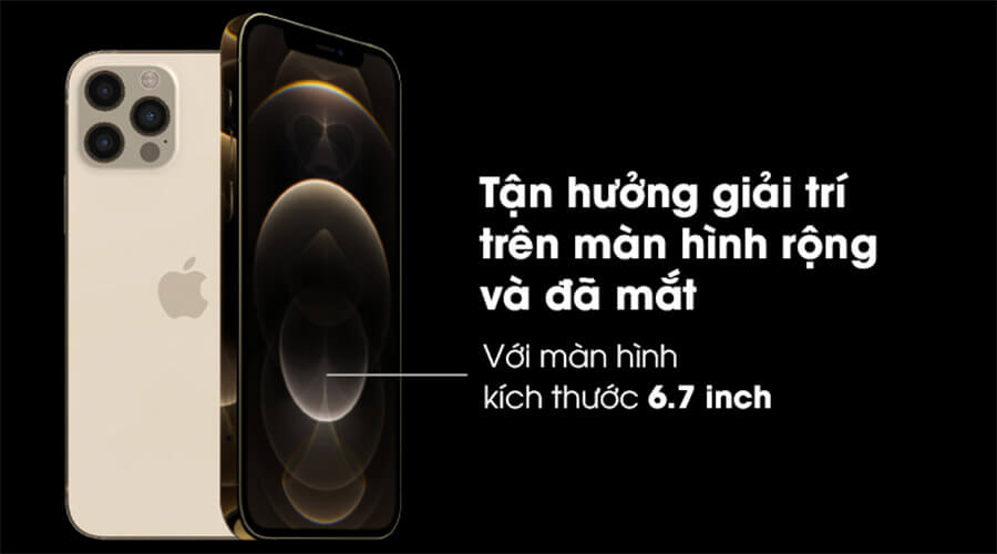 Tận hưởng không gian giải trí đã mắt với màn hình 6.7 inch | iPhone 12 Pro Max 512GB.
