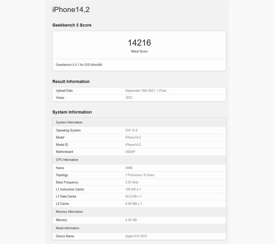 iPhone 13 Pro đạt điểm GPU vượt trội so với iPhone 12 Pro trên Geekbench