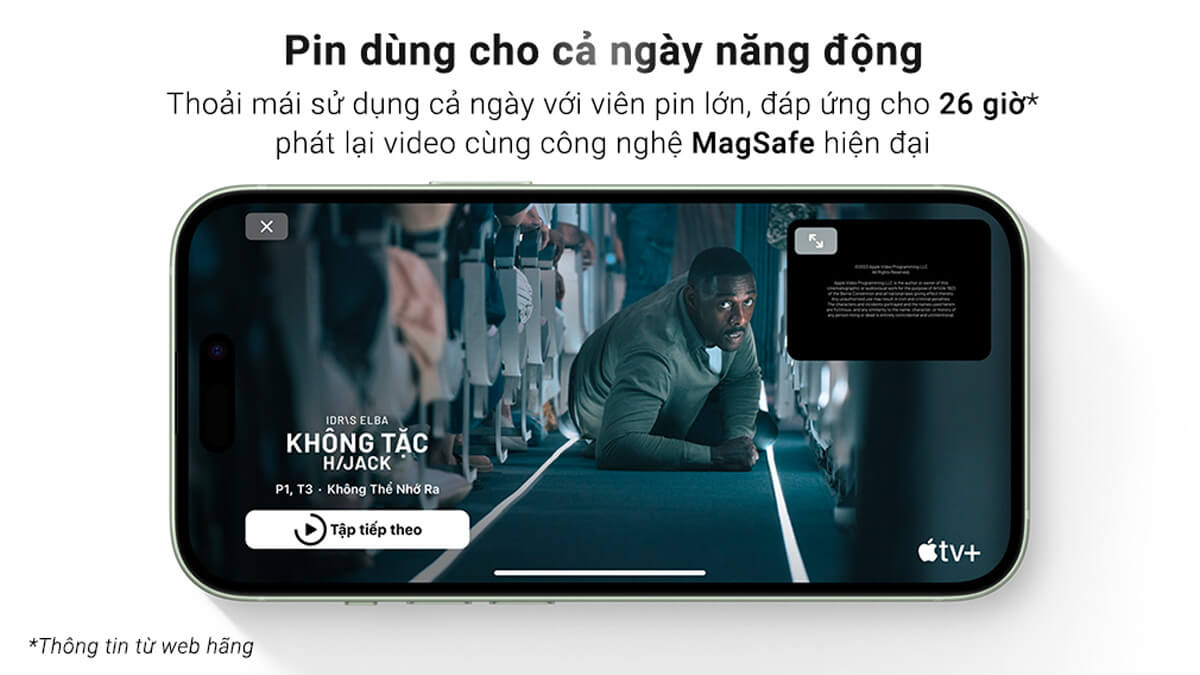 iPhone 15 Plus 128GB Chính Hãng - Dung lượng pin