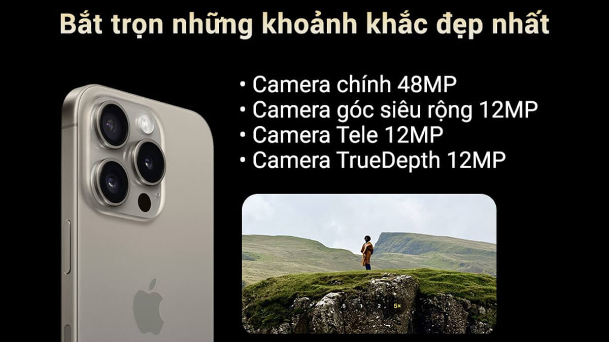 iPhone 15 Pro 256GB Quốc Tế - Cụm camera sau