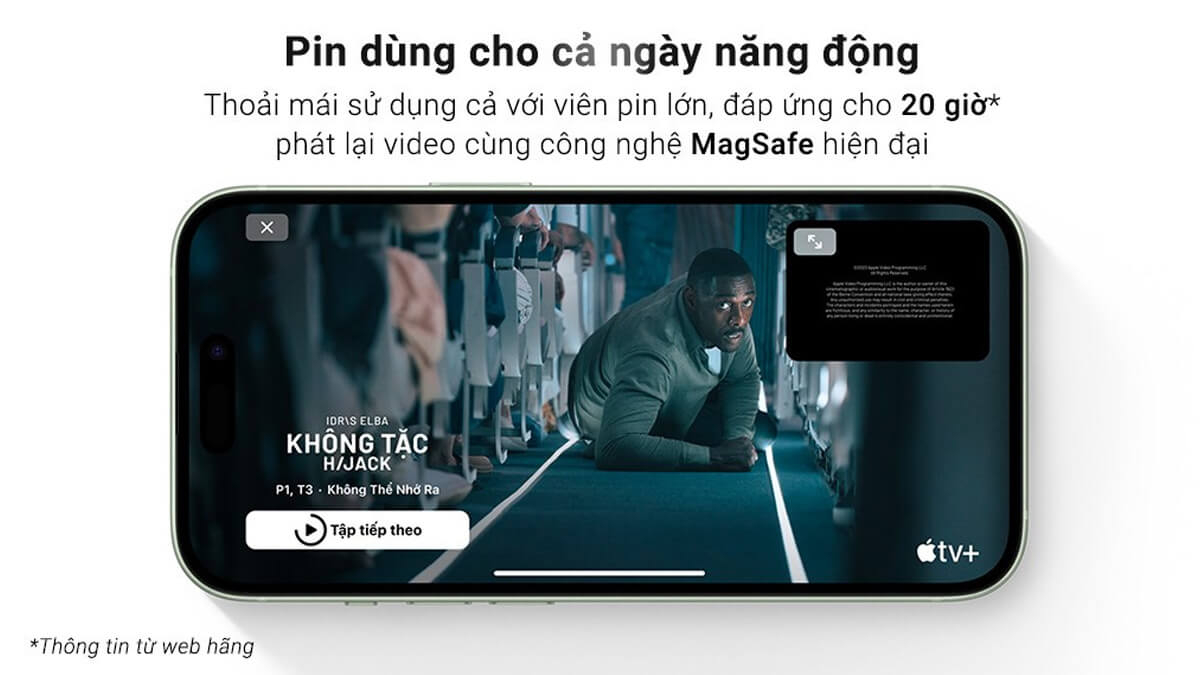 iPhone 15 128GB Chính Hãng - Dung lượng pin