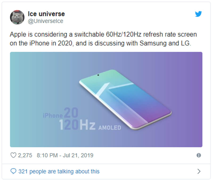 iPhone 2020 có thể dùng màn hình có tốc độ làm mới 120Hz? iPhone 2020 có thể dùng màn hình có tốc độ làm mới 120Hz?