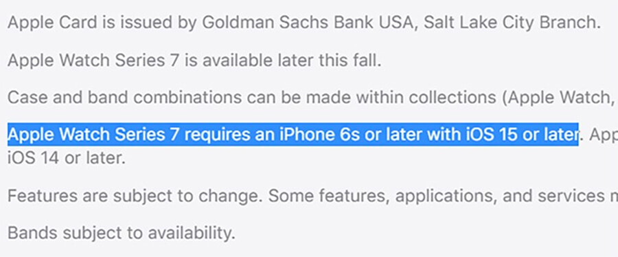iPhone phải lên iOS 15 mới có thể sử dụng được Apple Watch Series 7