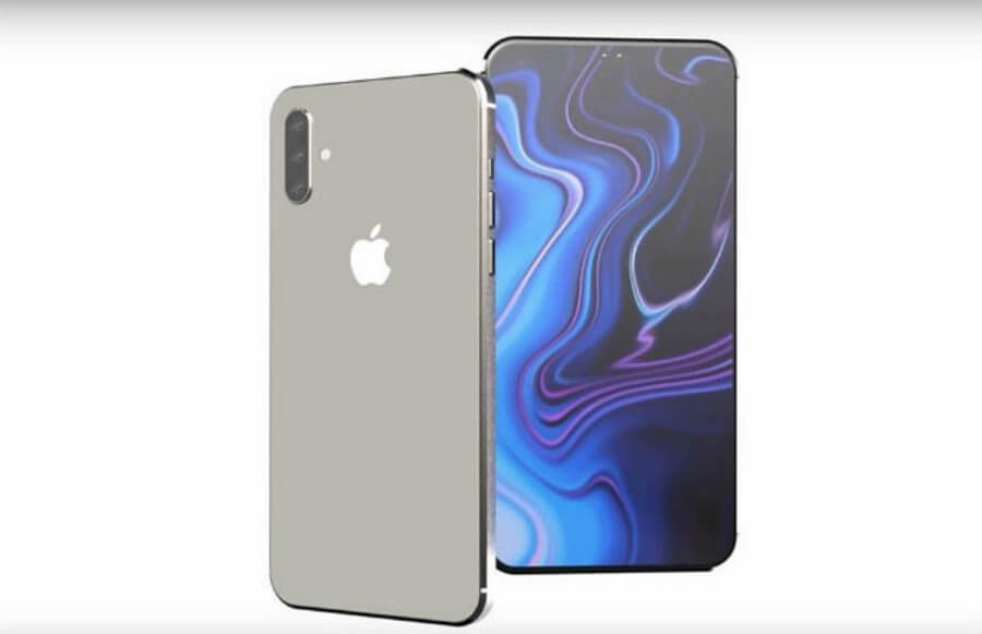iPhone XI màu bạc.