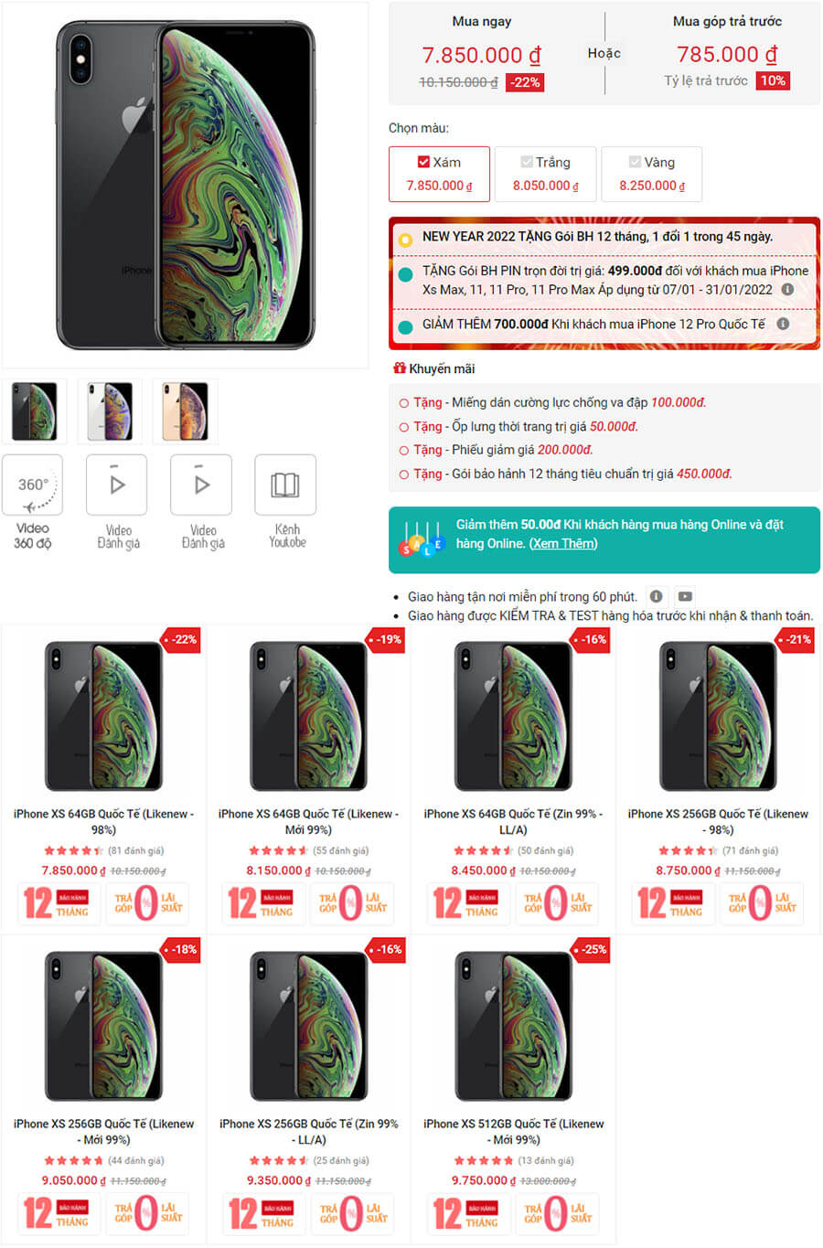 iPhone XS cũ giá rẻ nhất từ trước đến nay khi được khuyến mãi sốc lên đến 25%