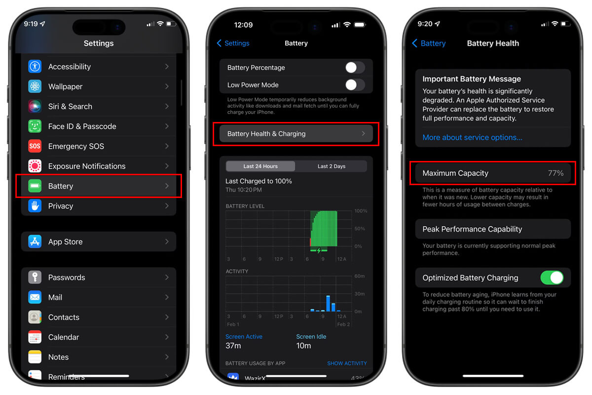iPhone 11 sạc không vào pin: Nguyên nhân & cách xử lý an toàn - Hình 2 kiem tra pin iphone
