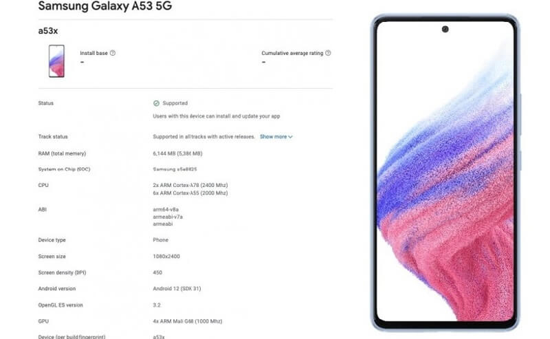 Lộ cấu hình Samsung Galaxy A53 5G: Bộ vi xử lý mới, camera chính 64MP, pin 5000 mAh kèm sạc nhanh