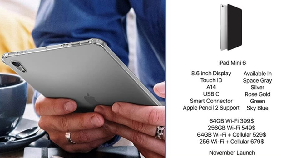 Lộ cấu hình và giá bán iPad mini 6 trước giờ G: Phím nguồn tích hợp Touch ID, hỗ trợ Pencil 2,... Lộ cấu hình và giá bán iPad mini 6 trước giờ G: Phím nguồn tích hợp Touch ID, hỗ trợ Pencil 2,...