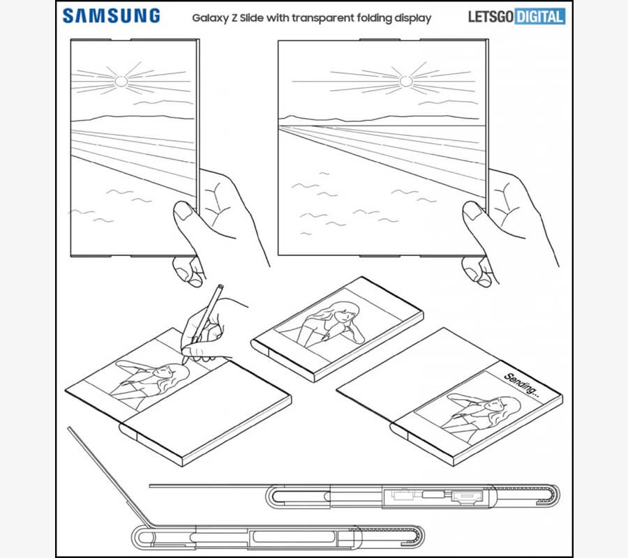 Lộ diện Galaxy Z Slide cực độc đáo với màn hình mở rộng trong suốt, hỗ trợ bút S Pen - Hình 2