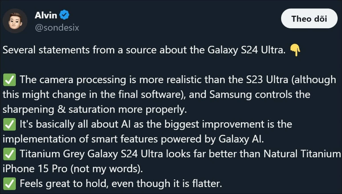 Galaxy S24 Ultra sẽ có những thay đổi lớn nào? - Hình 1 Galaxy S24 Ultra sẽ có những thay đổi lớn nào? - Hình 1