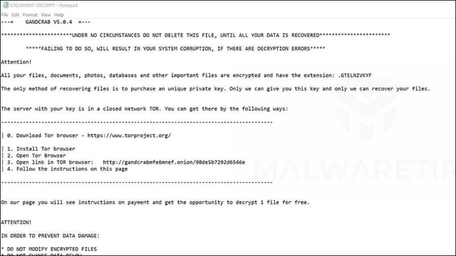 Thông báo đòi tiền chuộc sau khi bị mã độc lây nhiễm.