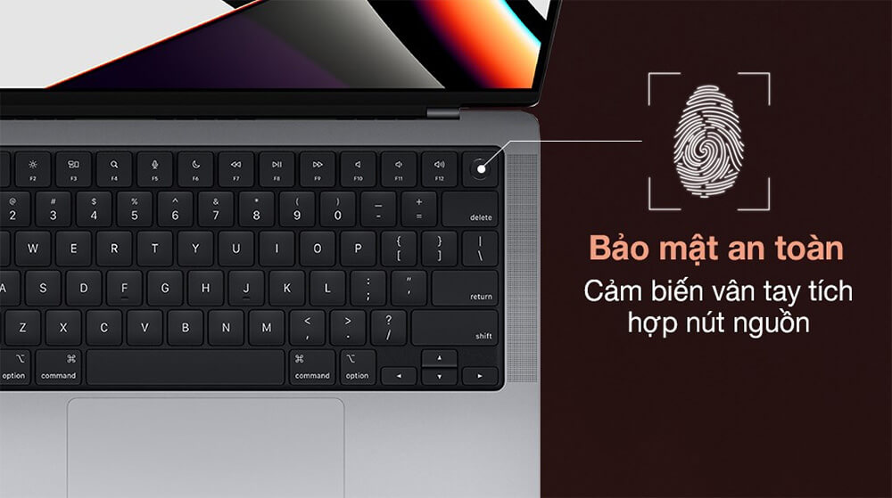MacBook Pro 14-inch 2021 | M1 Pro 16GB/1TB - Bảo mật an toàn