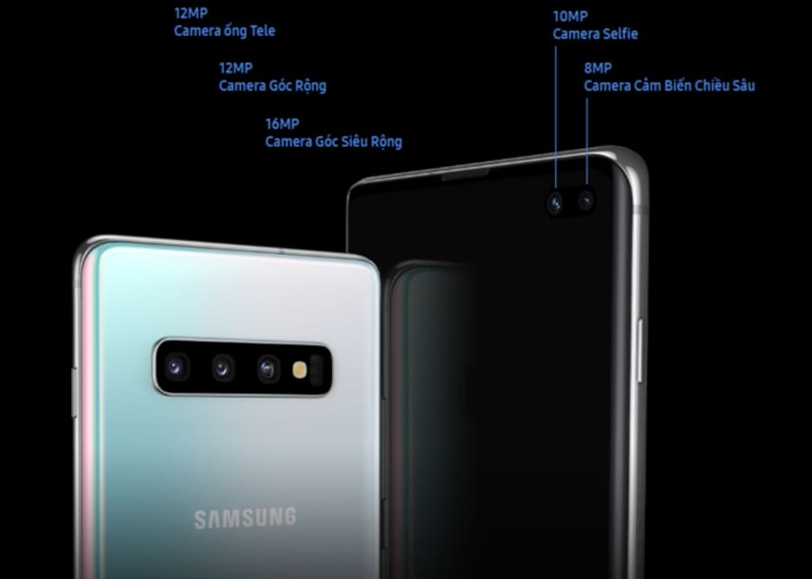 Kết cấu camera trên Galaxy S10+. Kết cấu camera trên Galaxy S10+.