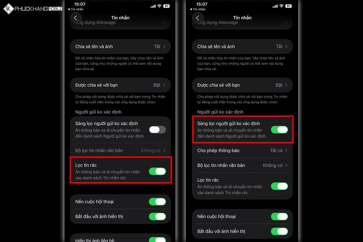 Lọc tin nhắn rác iPhone iOS 26 Lọc tin nhắn rác iPhone iOS 26