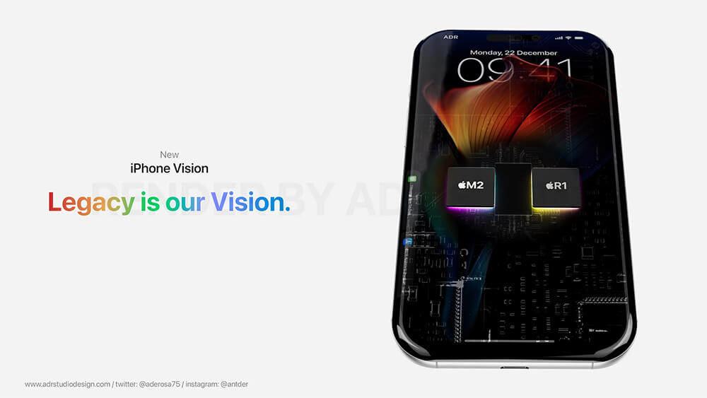 Concept iPhone Vision được lấy cảm hứng từ kính VR Apple Vision Pro - Hình 6