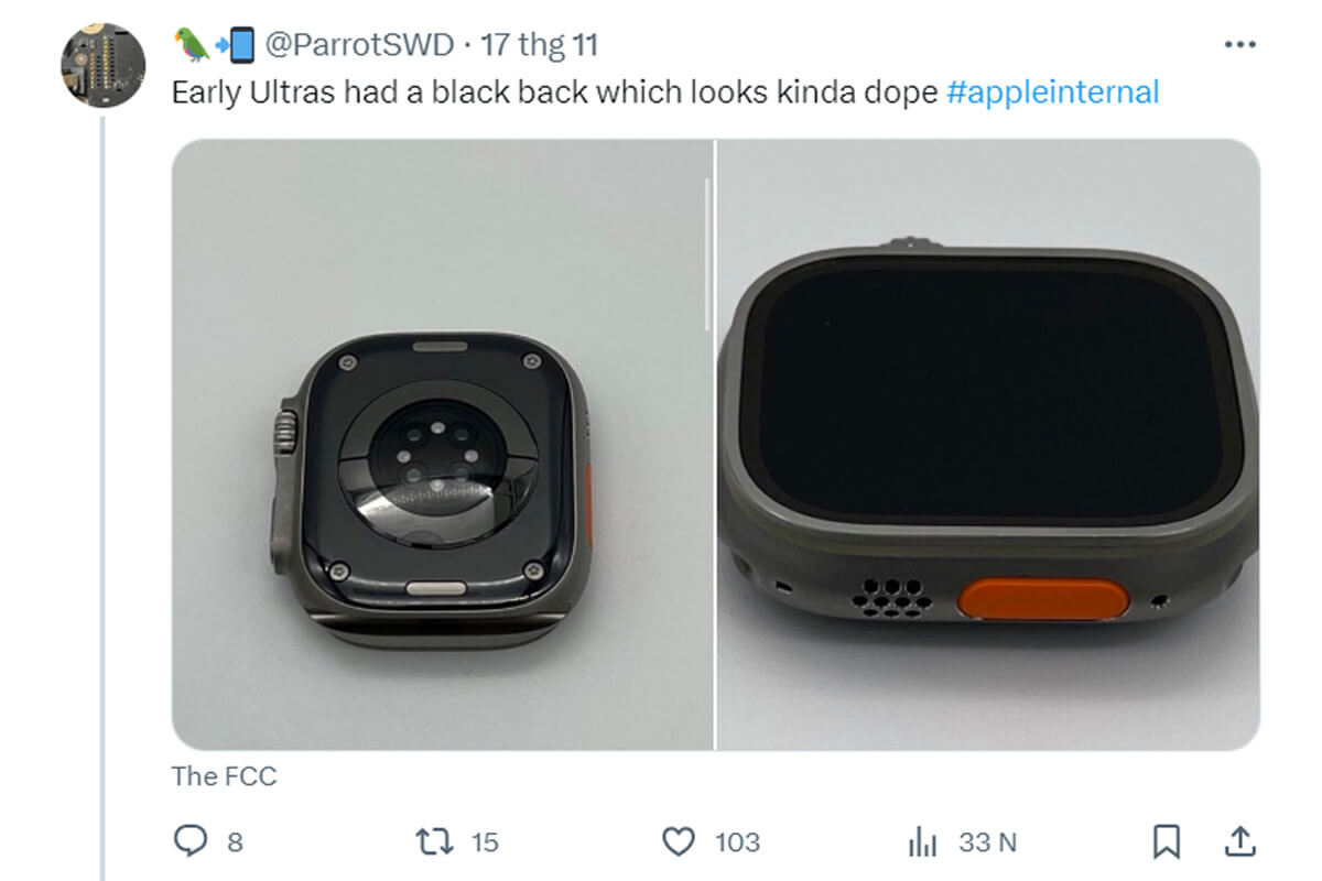 Rò rỉ nguyên mẫu Apple Watch Ultra với thiết kế khác biệt nhẹ so với chính thức Rò rỉ nguyên mẫu Apple Watch Ultra với thiết kế khác biệt nhẹ so với chính thức