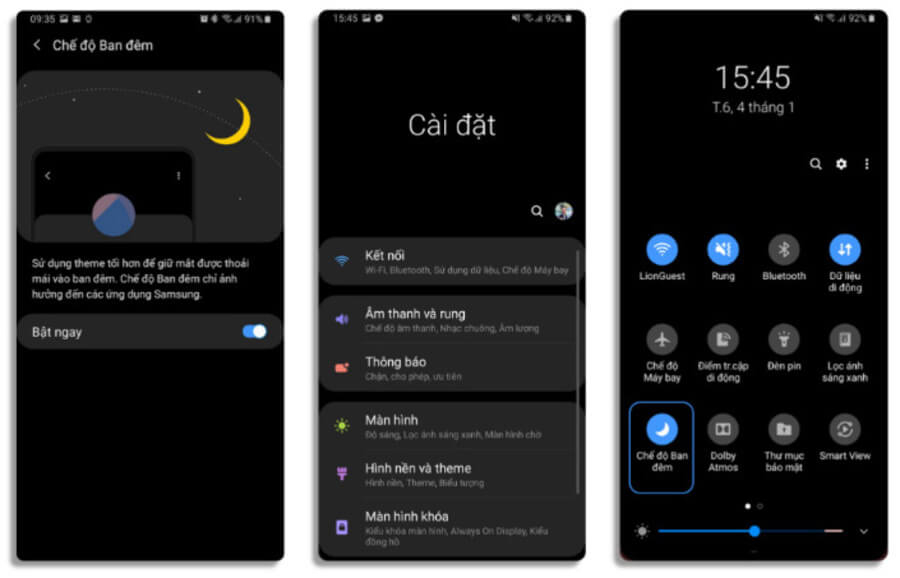 Chế độ ban đêm.