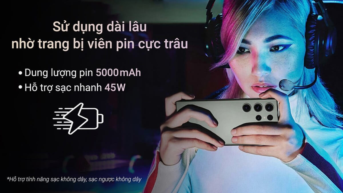 Pin 5000mAh trên Galaxy S23 Ultra