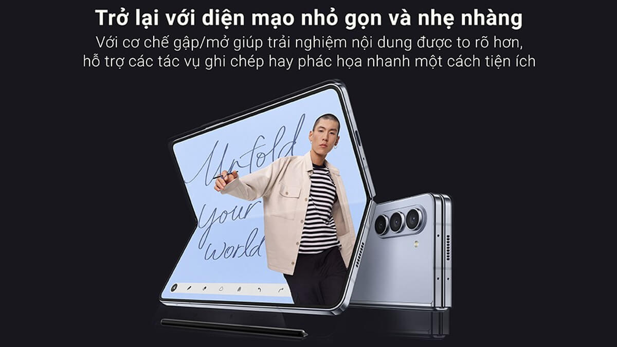 Galaxy Z Fold5 256GB - Thiết kế gập nhỏ gọn, sang trọng