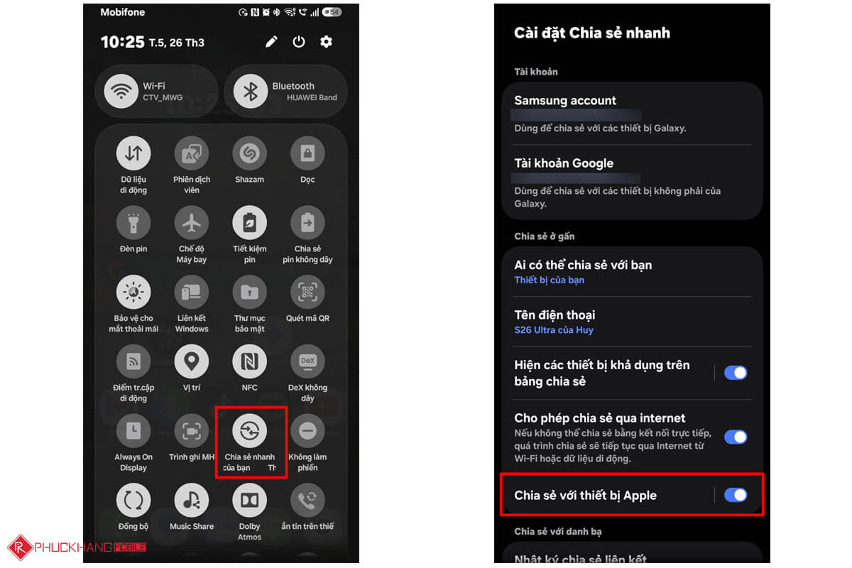 Cách airdrop từ Samsung sang iPhone và Macbook