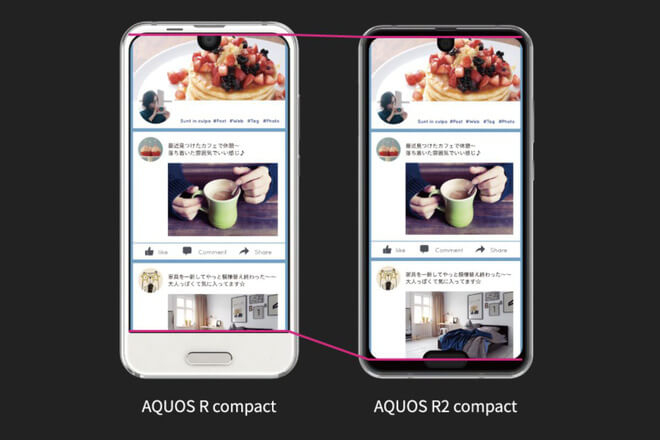 Sharp ra mắt AQUOS R2 Compact, màn hình có cả nốt ruồi và tai thỏ - Hình 1 Sharp ra mắt AQUOS R2 Compact, màn hình có cả nốt ruồi và tai thỏ - Hình 1