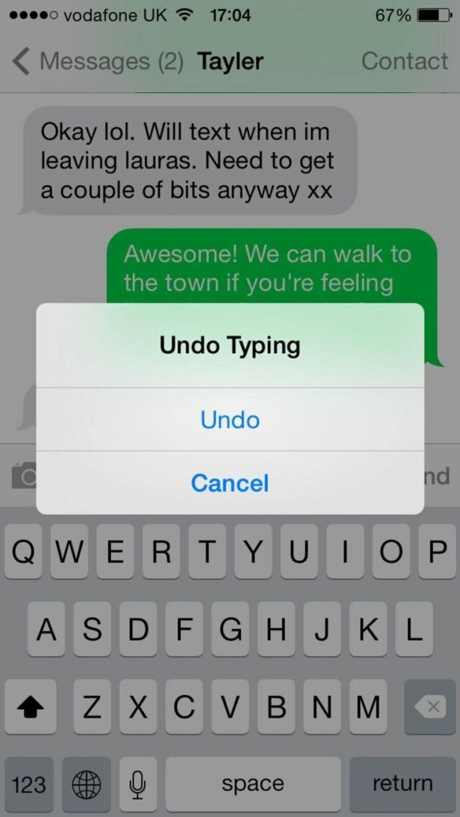 Lắc điện thoại để hoàn lại thao tác trước đó Lắc điện thoại để hoàn lại thao tác trước đó