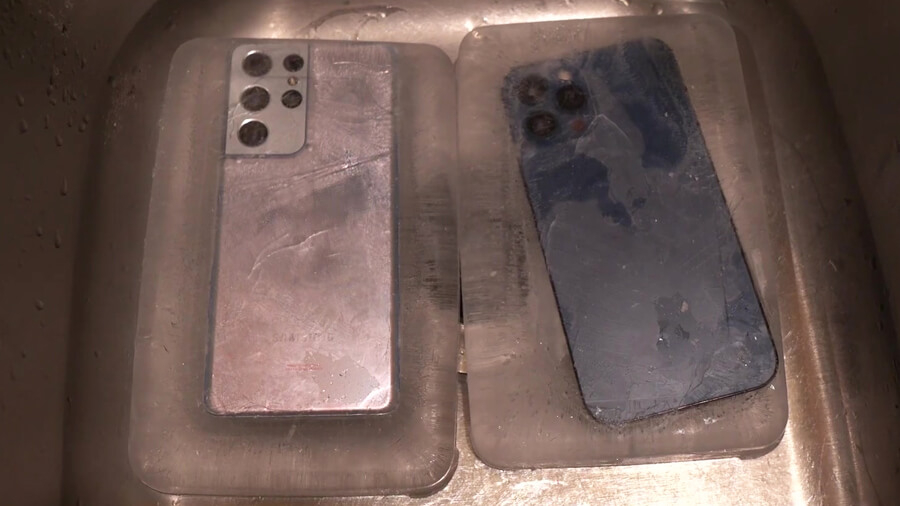 Thử nghiệm đóng băng iPhone 12 Pro Max và Galaxy S21 Ultra... cái kết quá bất ngờ - Hình 2 Thử nghiệm đóng băng iPhone 12 Pro Max và Galaxy S21 Ultra... cái kết quá bất ngờ - Hình 2