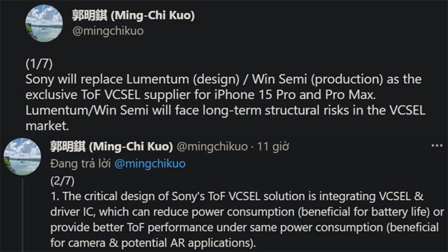 Cảm biến LiDAR trên iPhone 15 Pro sẽ được nâng cấp bởi thương hiệu nổi tiếng thế giới Cảm biến LiDAR trên iPhone 15 Pro sẽ được nâng cấp bởi thương hiệu nổi tiếng thế giới