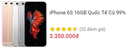 iPhone 6S 16GB Quốc Tế Cũ 99%