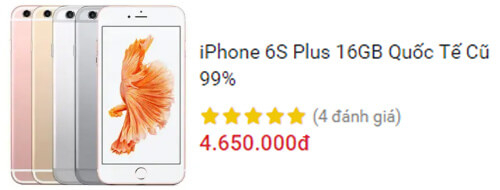iPhone 6S Plus 16GB Quốc Tế Cũ 99%
